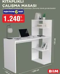 HOMENDRA KİTAPLIKLI ÇALIŞMA MASASI 45X100X70 CM